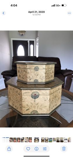 TWO DECORATIVE WOOD BOXES