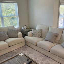 City Furniture Hailey Sofa + Loveseat Set – Light Beige $1,000