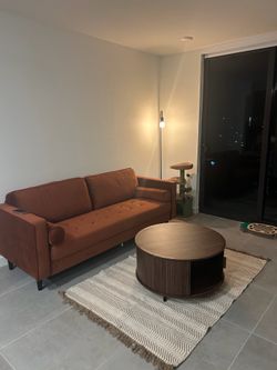 Rust Orange Mid-century Sofa