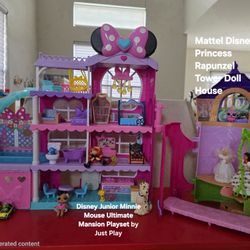 Disney Playset Bundle – Minnie Mouse Mansion + Rapunzel Tower