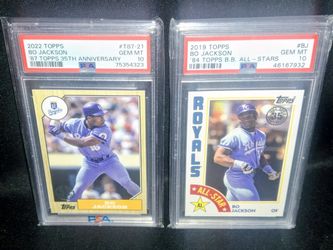 2 BO JACKSON 2022/2019 TOPPS PSA 10