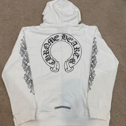 White Chrome Hearts Zip Up Hoodie 
