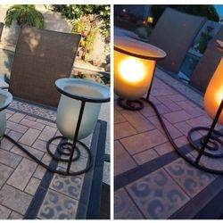 $15 Double Candle Holder Metal Stand 20" Wide 12" Tallest Candle Holder.Great Garden Lantern