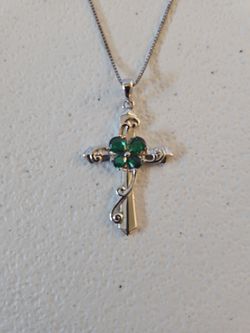 Butterfly Cross pendent in 925 Silver with 16" Necklace