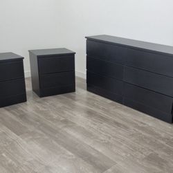 Dresser And 2 Nightstands - Cómoda Y 2 Mesitas De Noche 