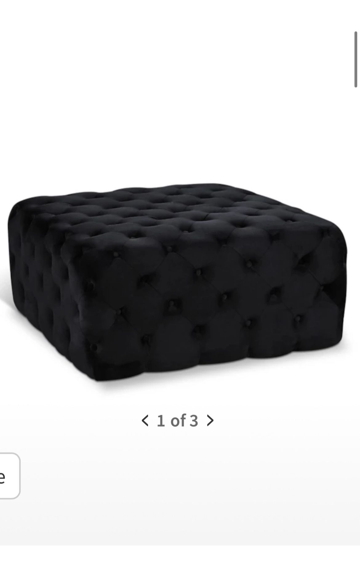 Z Gallerie Black Velvet Ottoman