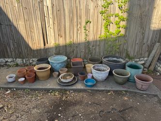Lot of Terra Cotta and Plastic Pots