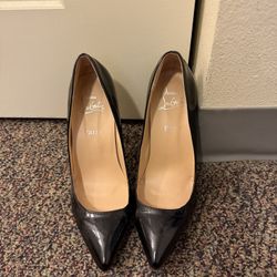 Black High Heels Red Bottoms 120mm  (size EU 37)