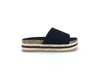 Black Espadrille Platform Slides - Size Women's 5
