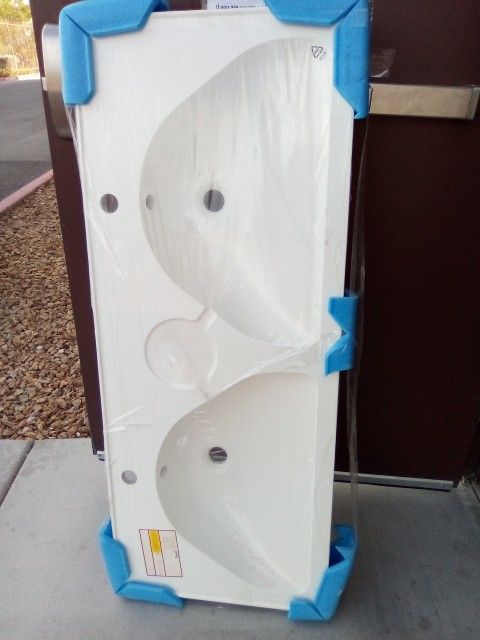 White Double Sink