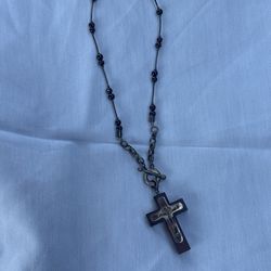 Cadena De Cruz De Plata 