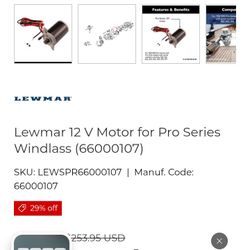 new Lewmar 12 V Motor for Pro Series Windlass 
