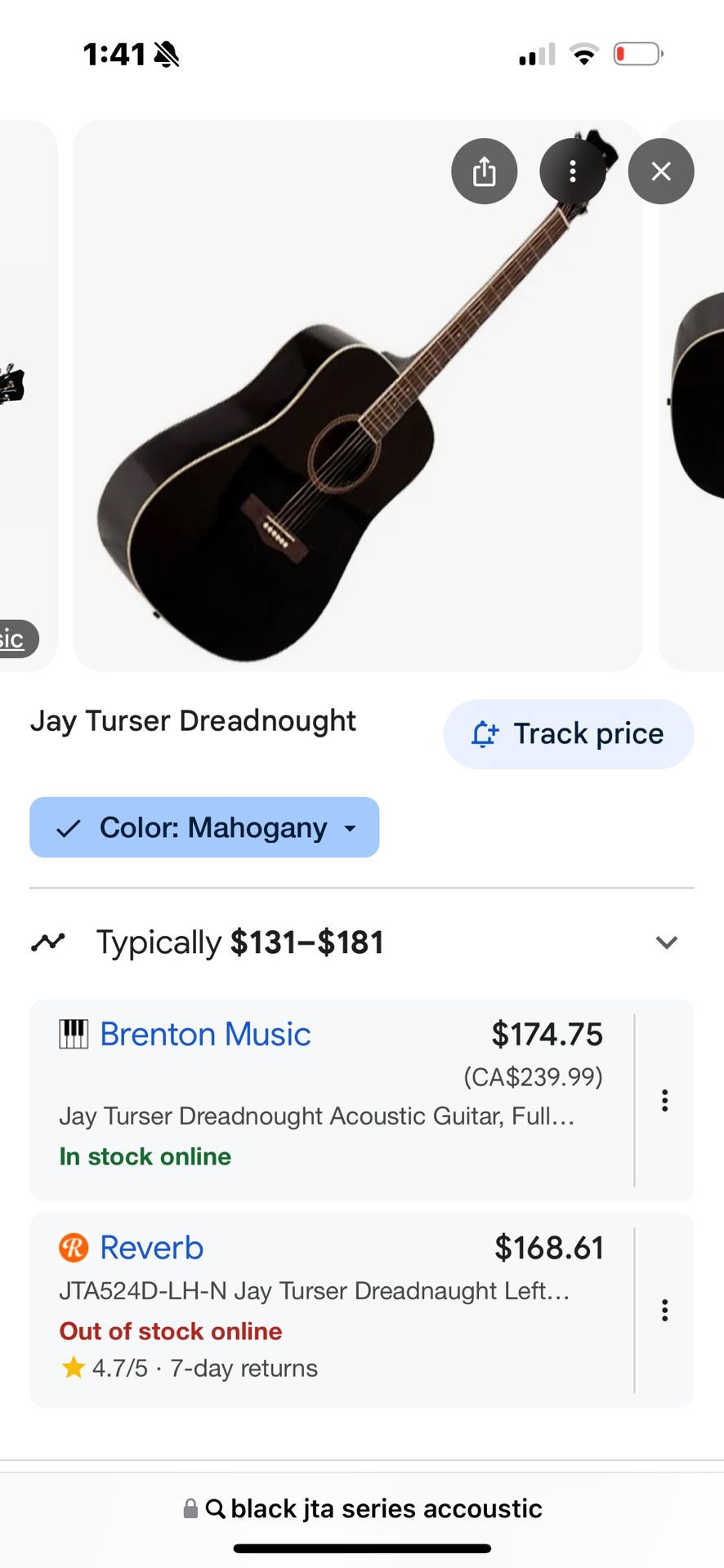 Jay Turser “Dreadnought” Accoustic Guitar