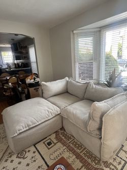 Modular washable sofa with ottoman