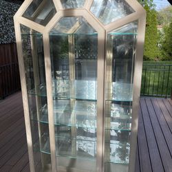 Glass Curio With Mirror Backing