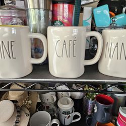 Rae Dunn Coffee Mugs.  Each