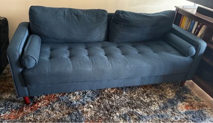 Navy Blue Tufted Sofa – $125 OBO