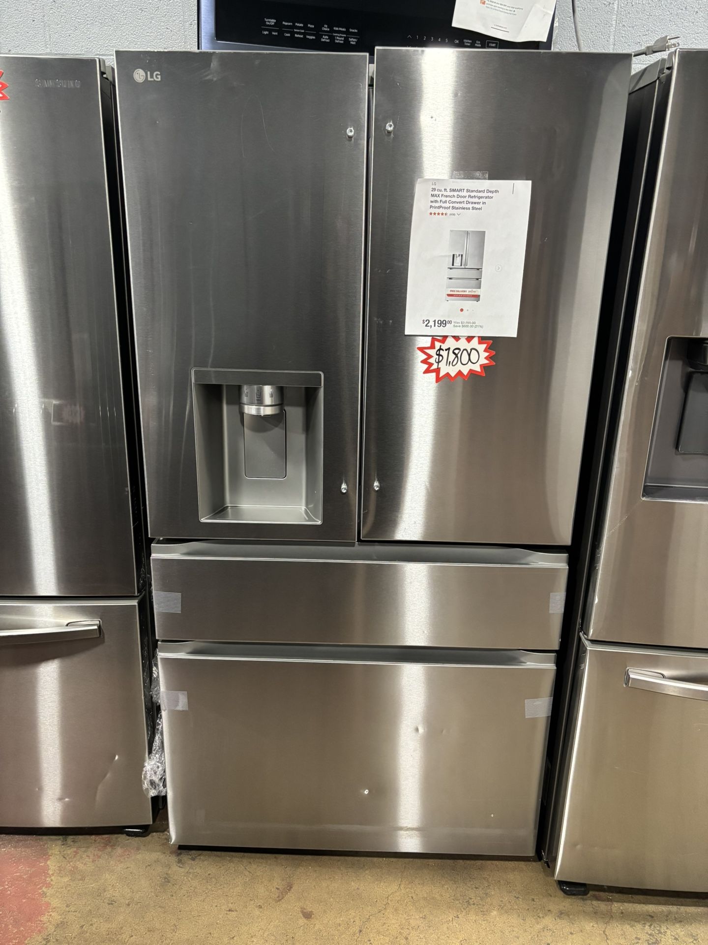 YEAR 2024‼️ New Scratch & Dent LG 36” Smart Standard Depth Max French Door Refrigerator
