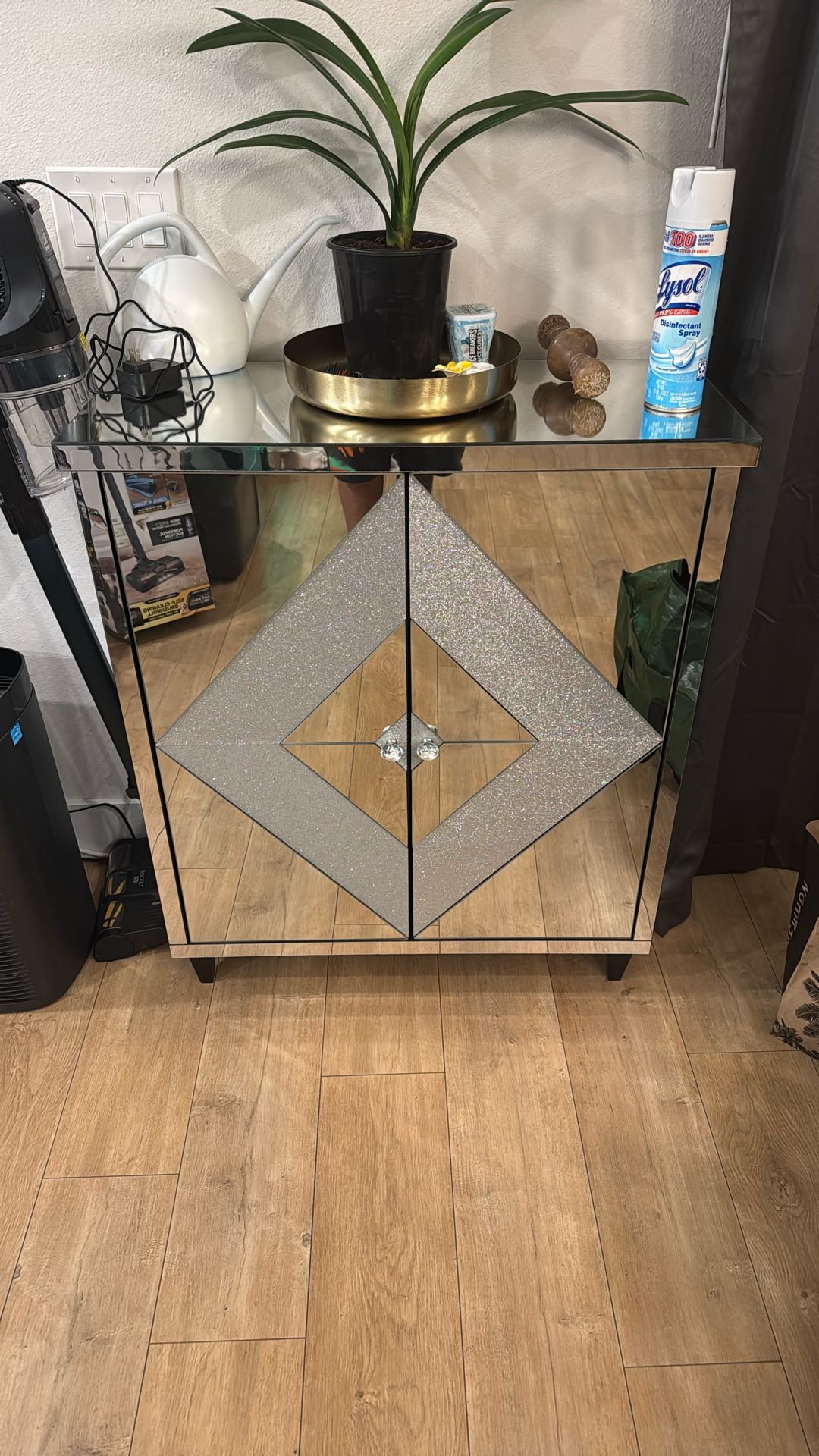 Glass Mirror Cabinet Set