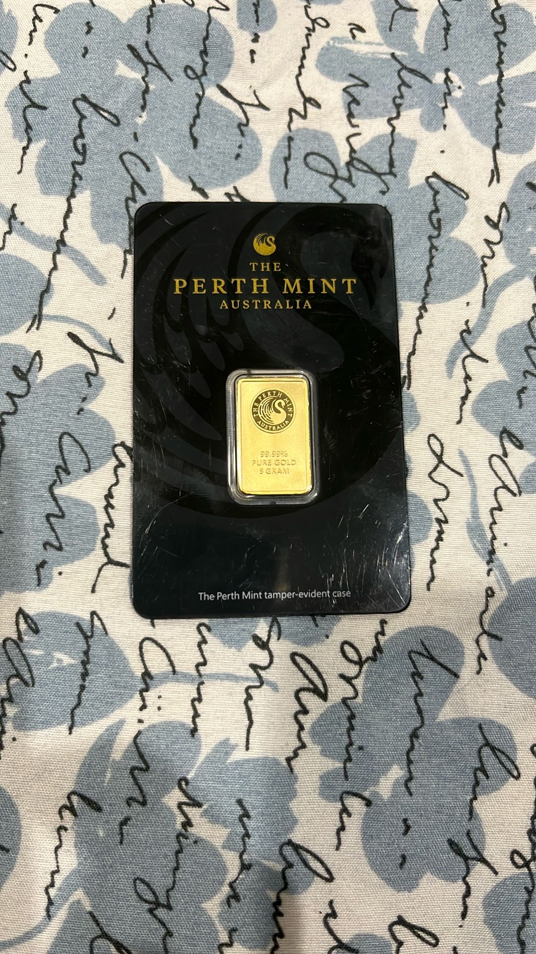 5 gram bar certified Bullion from the perth mint