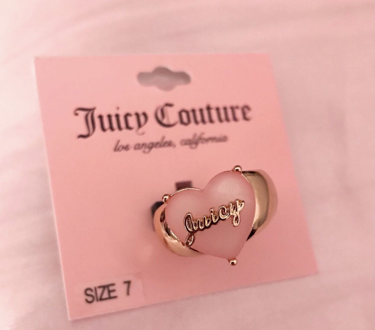 Juicy Couture Pink heart Adjustable ring