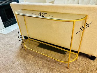 Glass Table Golden Metal