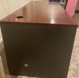 Bush Business Furniture Components 72"W Computer Desk, Hansen Cherry/Graphite 