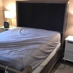 Queen Size Wing Bed Frame Gray