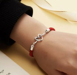Red and silver bracelet