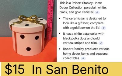 Robert Stanley Home Decor Canister For Sale 