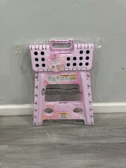 Brand New Tahari Home Folding Step Stool - Pink Marble
