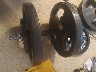 Adjustable Weight Dumbbell, 2x 25lb Weights, 2x 5 Lb Weights And Bar 