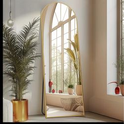 Arched Full Length Mirror, Full Body Free Standing Leaning Mirror Hanging Mounted Mirror Modern Simple Tall Home Decor for Living Room Bedroom Cloakro