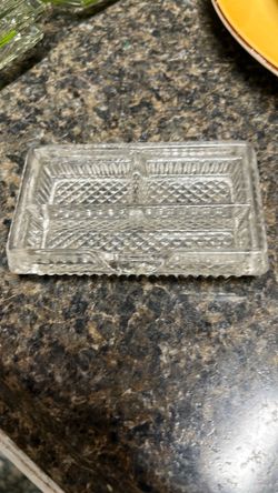 Clear Pressed Glass Divided Relish Dish