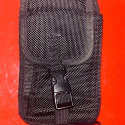 Black Fabric Pouch with Belt Clip