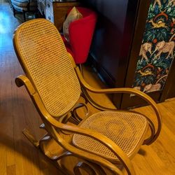 Vintage Cane Bentwood Rocking Chair