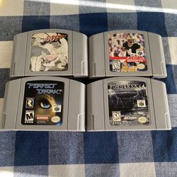 N64 Lot Of 4 Games 007 Perfect Dark Forsaken NFL 2000 
