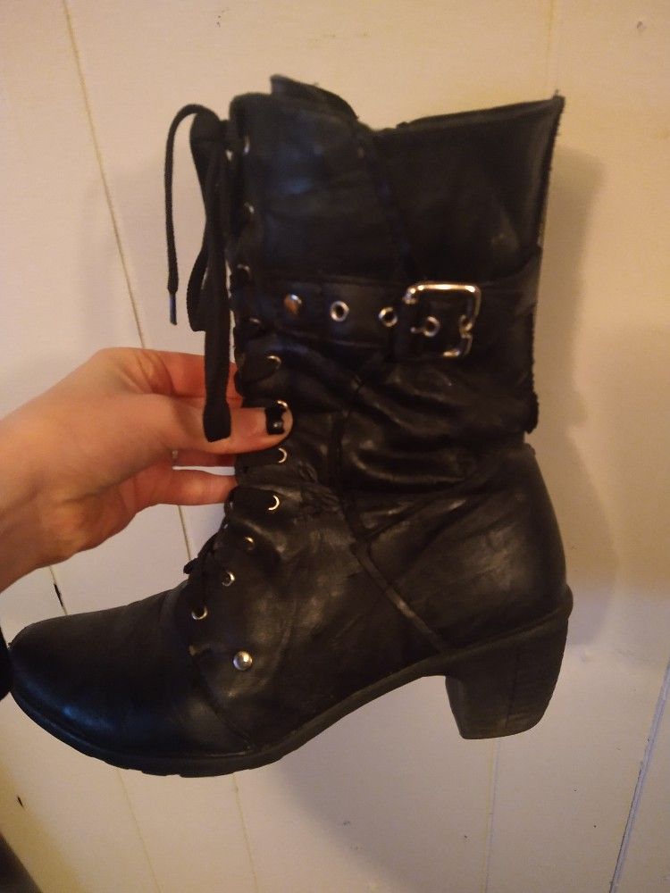 Black Leather Boots