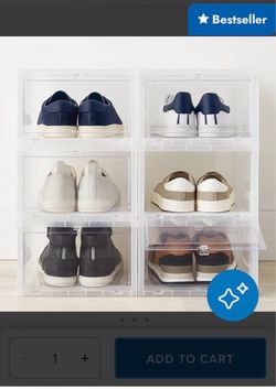 Front display shoe organizer cases 14 pack