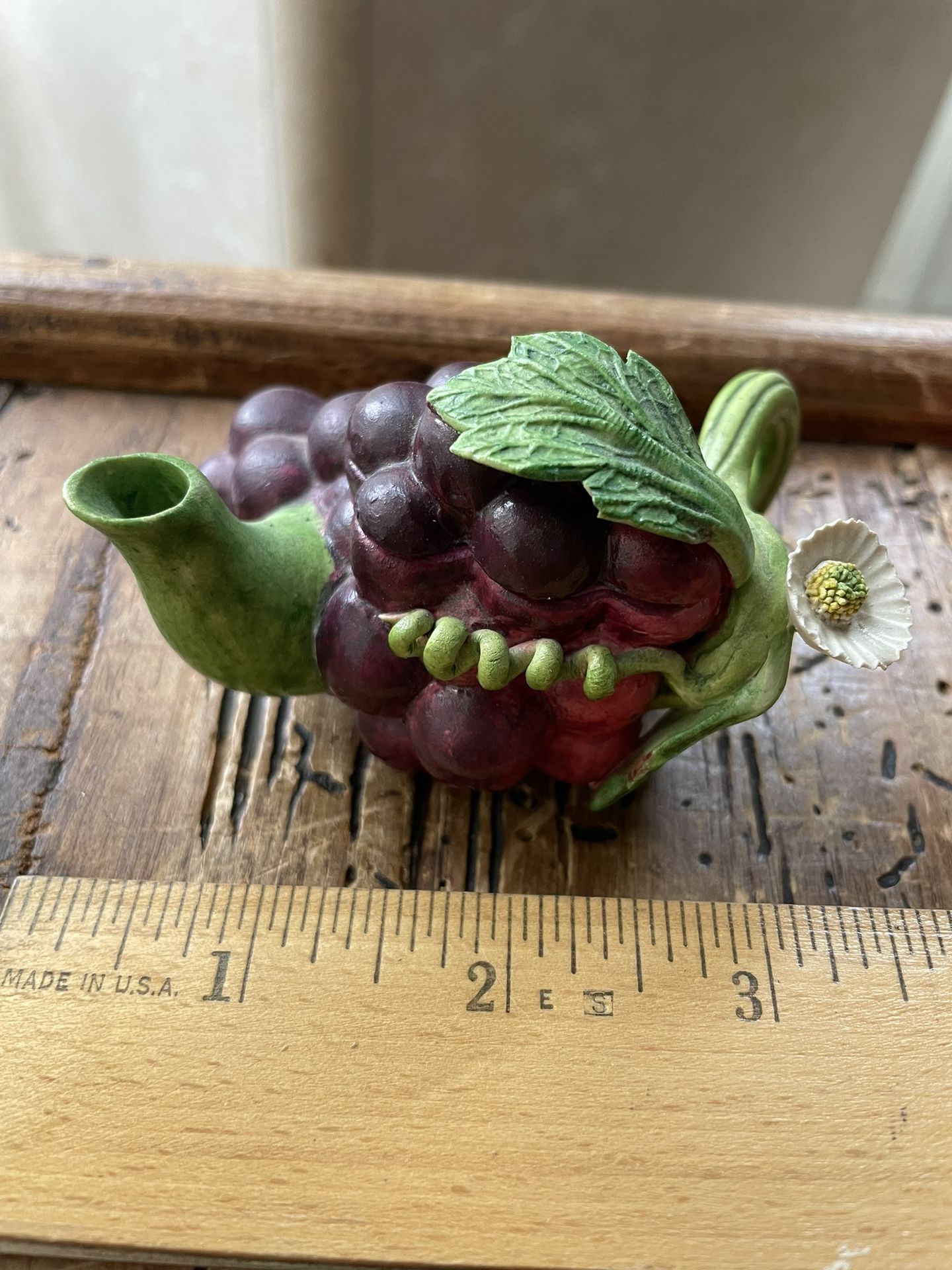 Vintage Miniature Tea Pot Grape Bunch, Bone China