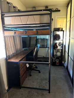 Loft bed with desk