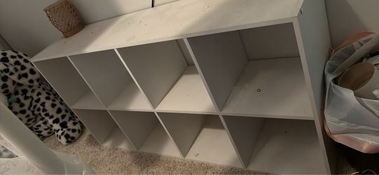 8 cube organizer plus wall shelf