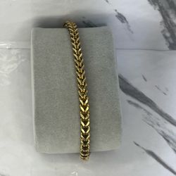 10k wheat link yellow gold bracelet