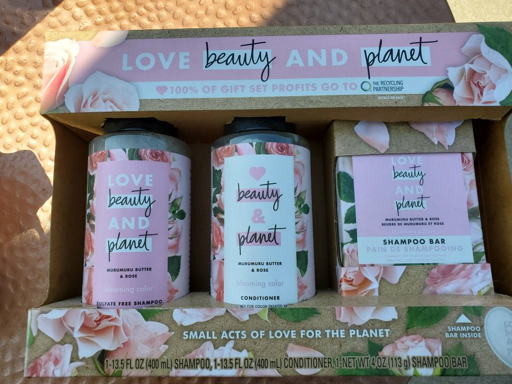 New Love & Beauty Set, Shampoo, Conditioner & Shampoo Bar