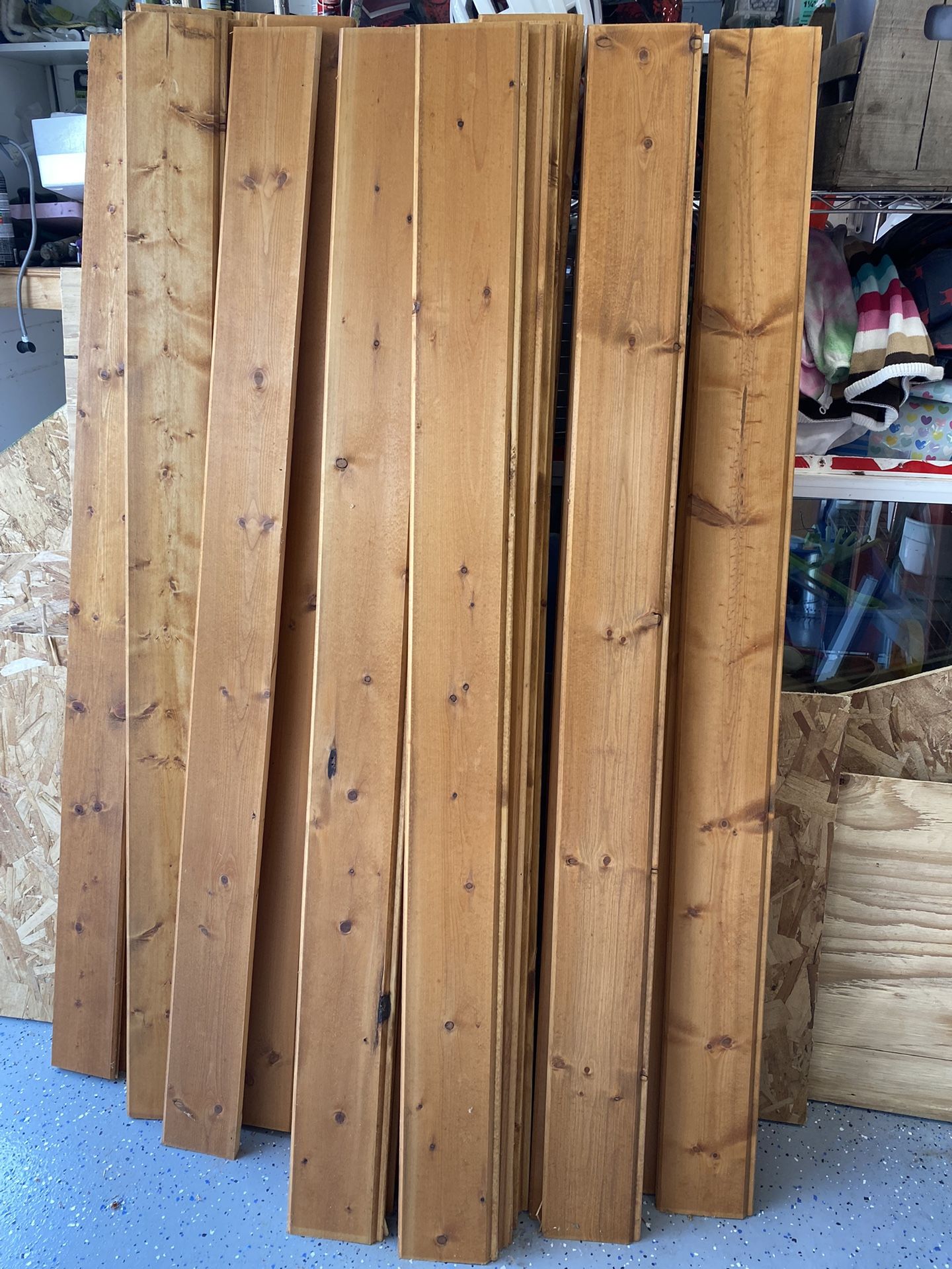 Stained 1” X 6” Premium Tongue and Groove Pine Boards