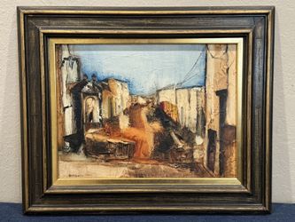 CAROLE MOSKOWITZ 1964 Oil Painting "Calle Pila Seca, San Miguel de Alle Allende"