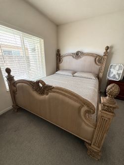 California King Bedroom Bed Frame + Extra Firm Mattress – Excellent Condition