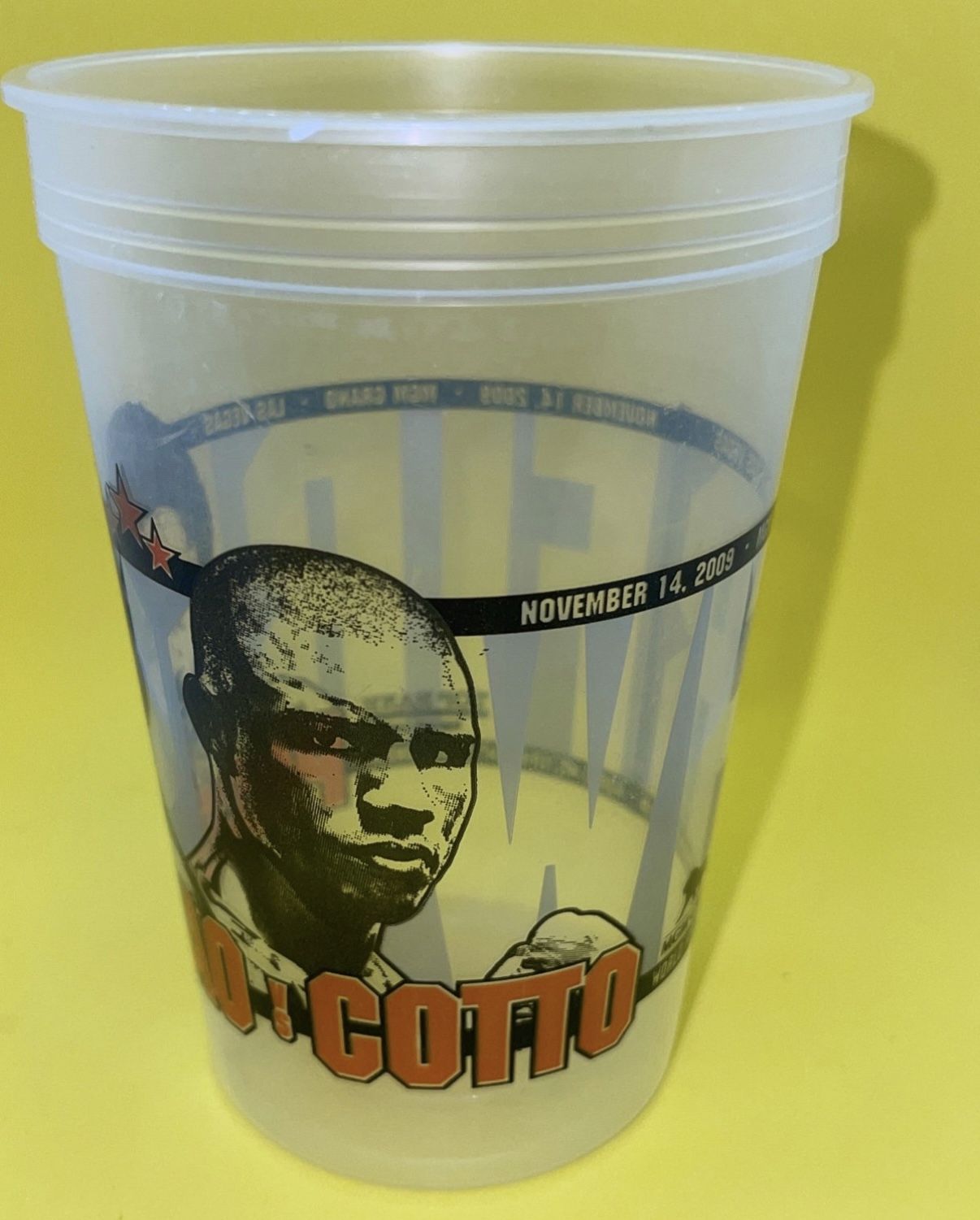 Pacquiao VS Cotto Cup Boxing MGM Las Vegas Plastic Souvenir (November 14 2009)