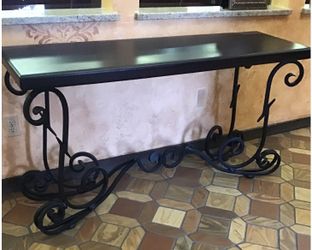 Iron and Wood Elegant Console Entry Table