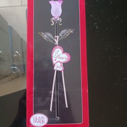 Glass Baron Red Rose Of Love Hand Painted With 22K Gold Accent I Love You